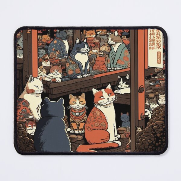 Item preview, Ukiyo-E Sleep Over Cat Party designed and sold by JCatDesign.