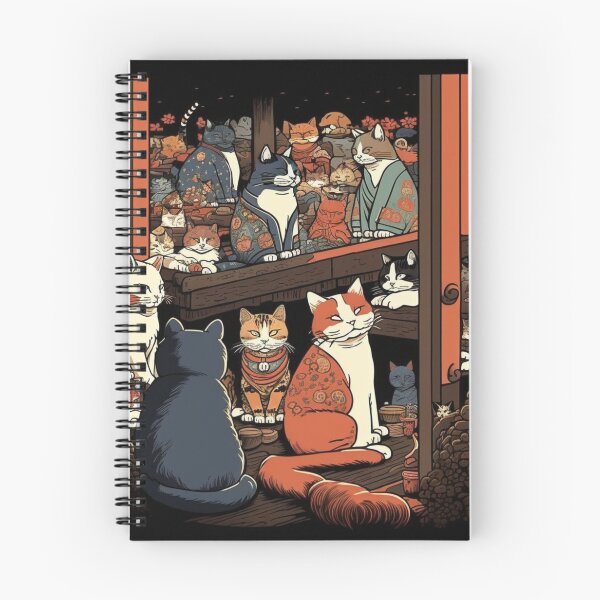 Item preview, Ukiyo-E Sleep Over Cat Party designed and sold by JCatDesign.