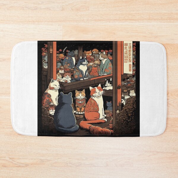 Item preview, Ukiyo-E Sleep Over Cat Party designed and sold by JCatDesign.