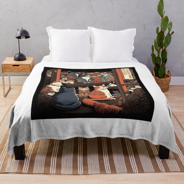 Item preview, Ukiyo-E Sleep Over Cat Party designed and sold by JCatDesign.
