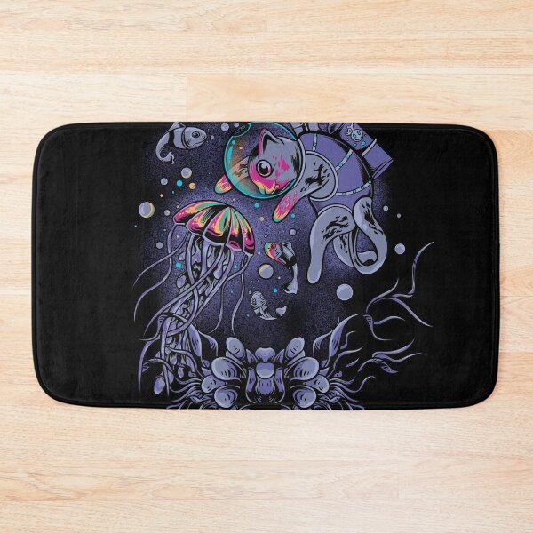 Item preview, Unique Vibrant Colors Cat underwater with Jellyfish designed and sold by Xx4thseasonxX.