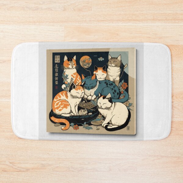 Item preview, Ukiyo-E Sleep Over Cat Party designed and sold by JCatDesign.