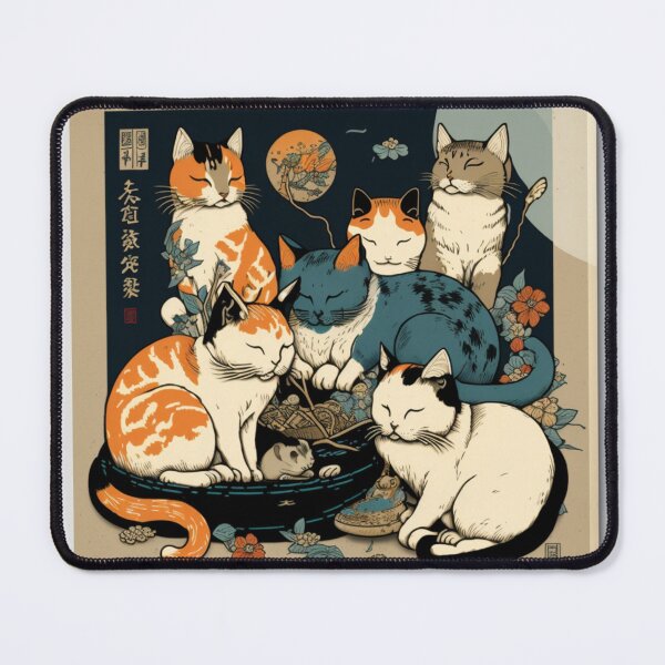 Item preview, Ukiyo-E Sleep Over Cat Party designed and sold by JCatDesign.