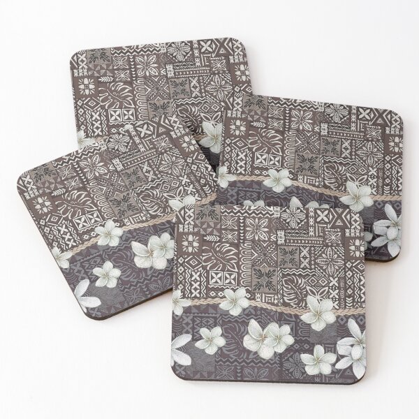 Item preview, Hawaiian Ulu and Plumeria Tapa Fusion designed and sold by J Marielle Designs.