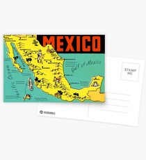 Mexiko Grafik Karte Vintage Travel Decal Postkarten