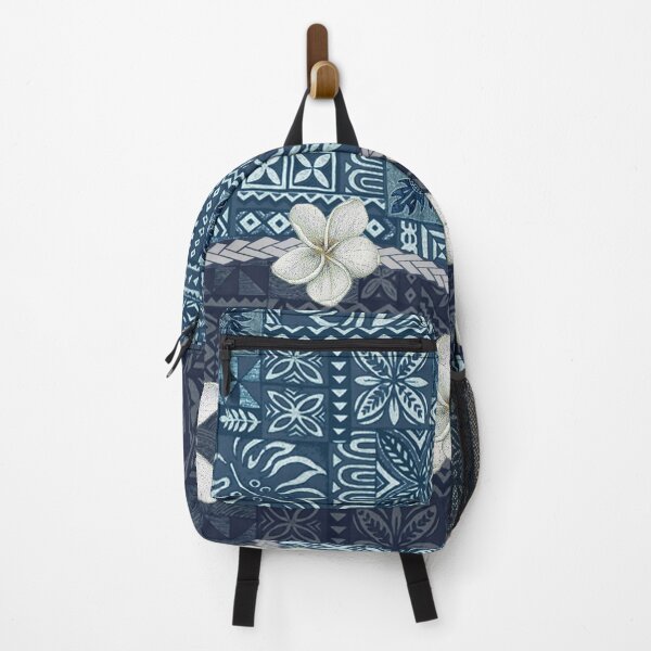 Item preview, Ocean Blue Hawaiian Ulu and Plumeria Tapa Fusion designed and sold by J Marielle Designs.