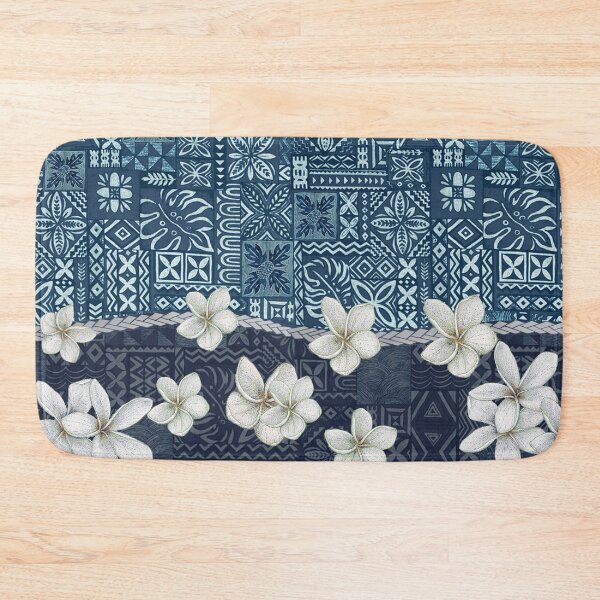 Item preview, Ocean Blue Hawaiian Ulu and Plumeria Tapa Fusion designed and sold by J Marielle Designs.