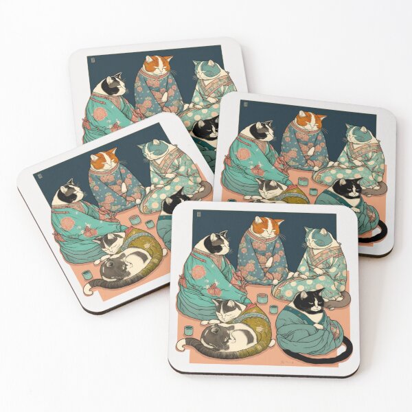 Item preview, Ukiyo-E Mafia Cat Party designed and sold by JCatDesign.