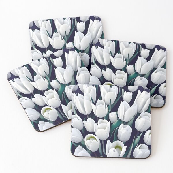 Item preview, Beautiful white tulips pattern designed and sold by gramizzia.