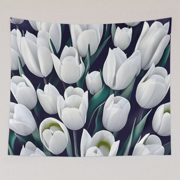 Item preview, Beautiful white tulips pattern designed and sold by gramizzia.