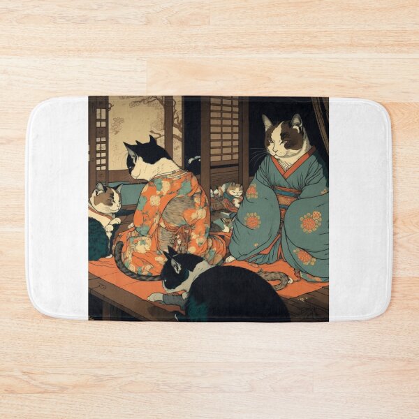 Item preview, Ukiyo-E Mafia Cat Party designed and sold by JCatDesign.