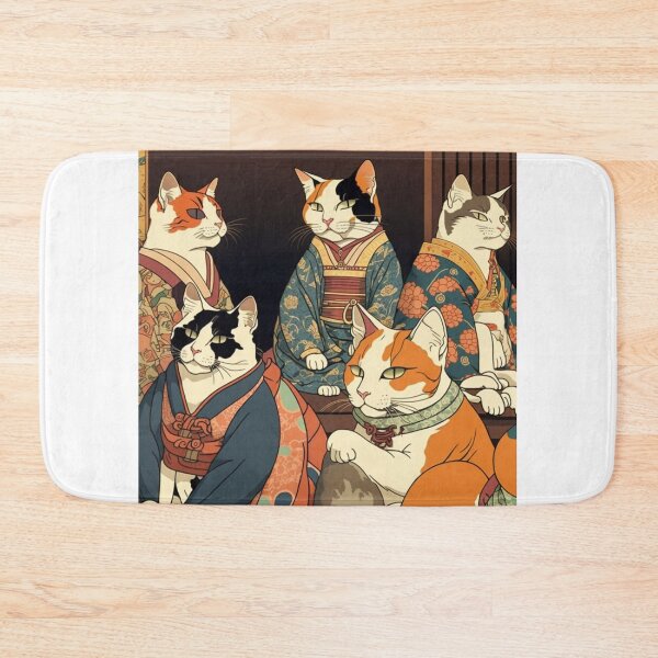 Item preview, Ukiyo-E Sleep Over Cat Party designed and sold by JCatDesign.