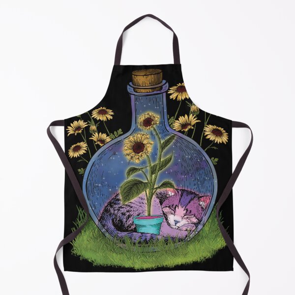 Item preview, Unique Cat and Sunflowers in a Bottle designed and sold by Xx4thseasonxX.