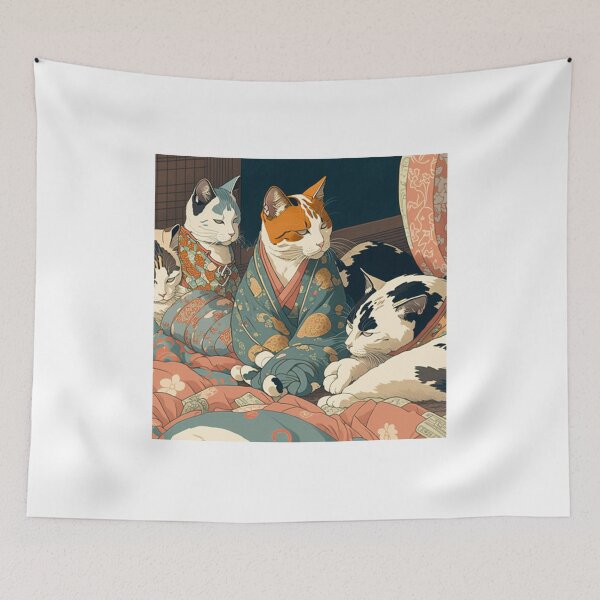 Item preview, Ukiyo-E Mafia Cat Party designed and sold by JCatDesign.