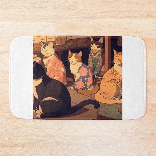 Item preview, Ukiyo-E Sleep Over Cat Party designed and sold by JCatDesign.