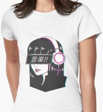 Music! - Sad Japanese Aesthetic Women's Fitted T-Shirt