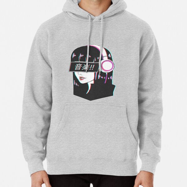 Music! - Sad Japanese Aesthetic Pullover Hoodie