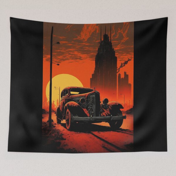 Item preview, Dystopian Sunrise: A Post-Apocalyptic Hot Rod Scene for Fans of Brutalism and American Industry #4 designed and sold by RodZnRoll.