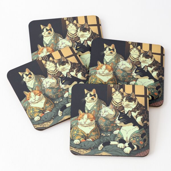 Item preview, Ukiyo-E Mafia Cat Party designed and sold by JCatDesign.
