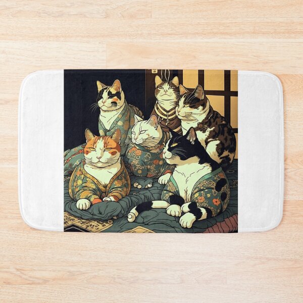 Item preview, Ukiyo-E Mafia Cat Party designed and sold by JCatDesign.