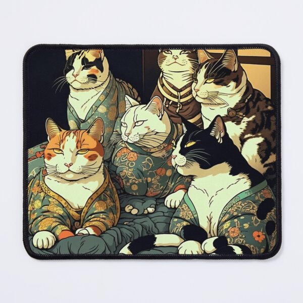 Item preview, Ukiyo-E Mafia Cat Party designed and sold by JCatDesign.