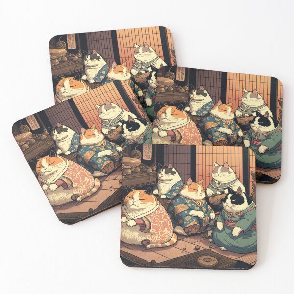 Item preview, Ukiyo-E Mafia Cat Party designed and sold by JCatDesign.
