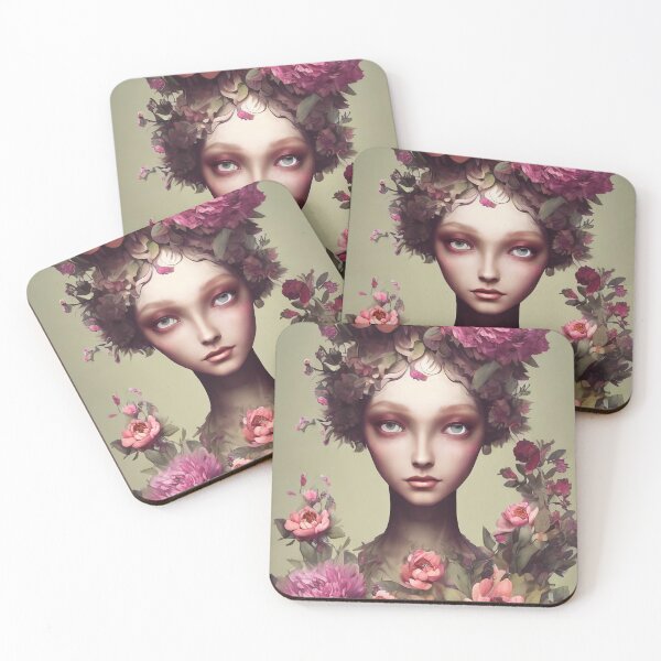 Item preview, Zahrah Flowery Girl Portrait  designed and sold by Kamiri.