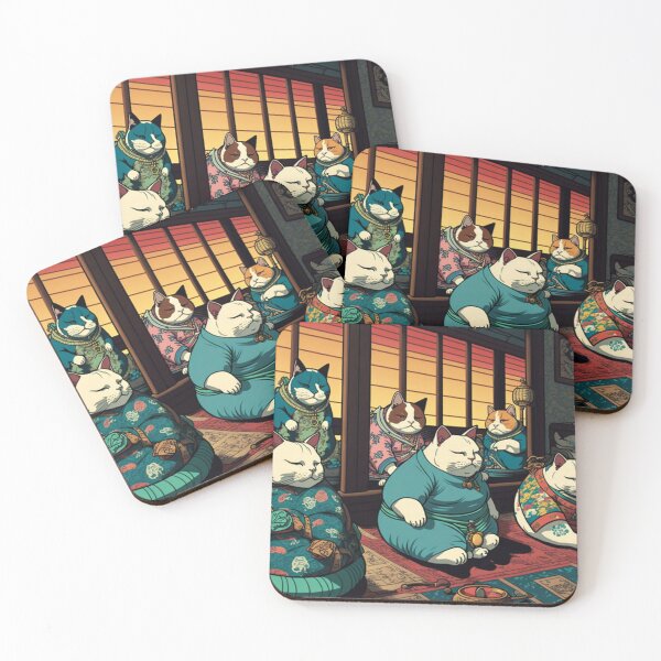 Item preview, Ukiyo-E Mafia Cat Party designed and sold by JCatDesign.