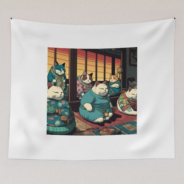 Item preview, Ukiyo-E Mafia Cat Party designed and sold by JCatDesign.
