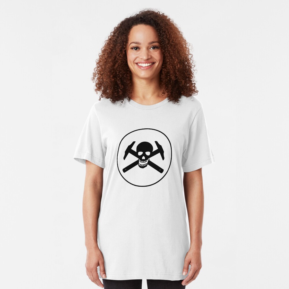 Architectural Jolly Rogers w/ circle - Black Image Slim Fit T-Shirt