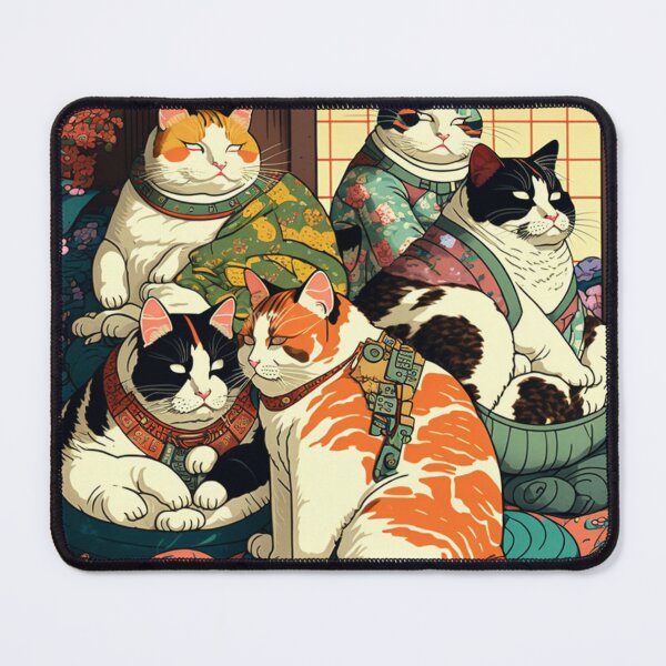Item preview, Ukiyo-E Mafia Cat Party designed and sold by JCatDesign.