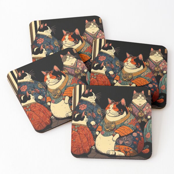 Item preview, Ukiyo-E Mafia Cat Party designed and sold by JCatDesign.