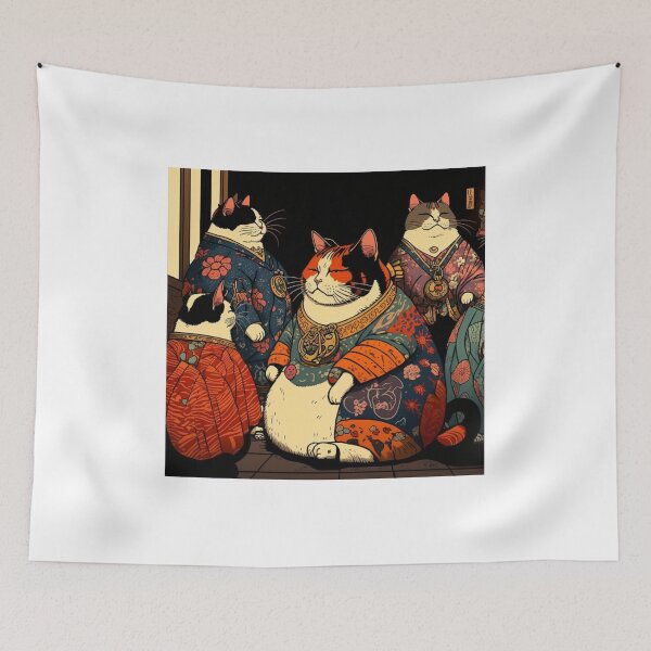 Item preview, Ukiyo-E Mafia Cat Party designed and sold by JCatDesign.