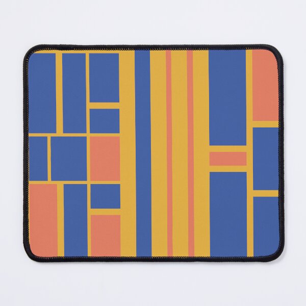 Item preview, Geometrical abstract Prussian blue, orange and mustard designed and sold by aapshop.