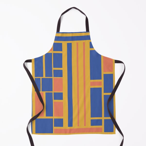Item preview, Geometrical abstract Prussian blue, orange and mustard designed and sold by aapshop.