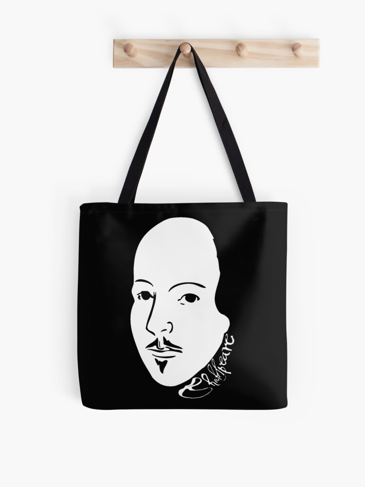 Thumbnail 1 of 2, Tote Bag, Black & White Shakespeare designed and sold by Styled Vintage.