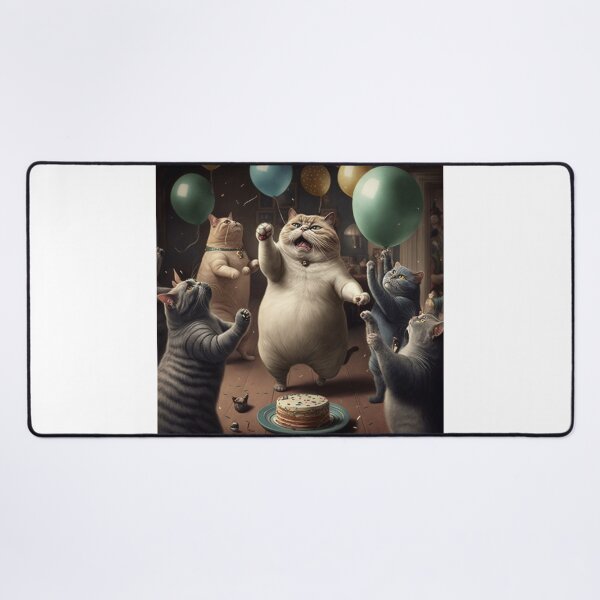 Vista previa del artículo con la obra «Fiesta de cumpleaños del gato gordo», diseñado y vendido por JCatDesign.