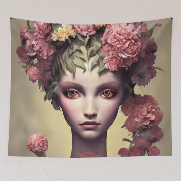 Item preview, Zaffira Flowery Girl Portrait  designed and sold by Kamiri.