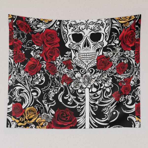 Item preview, Skull and roses designed and sold by TheArtStudios.