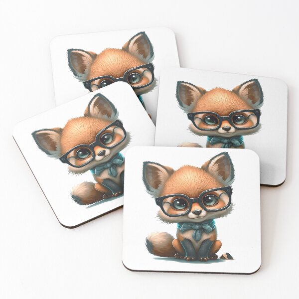 Item preview, Sweet sly cute cartoon - fox with glasses one designed and sold by MLArtifex.