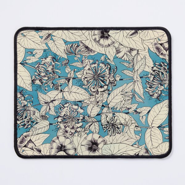 Item preview, Blue White Graphic Flowers Pattern designed and sold by CatyArte.