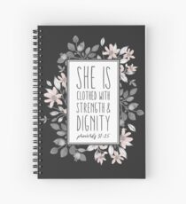 Christian Quote Proverbs 31:25 Spiral Notebook
