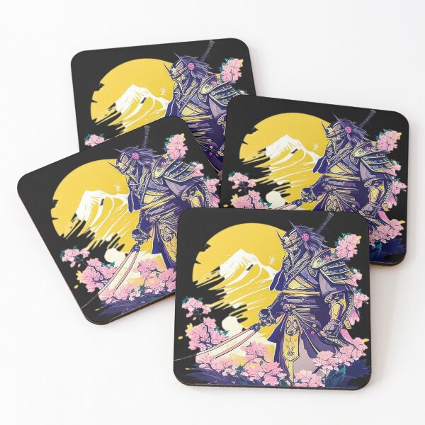 Item preview, Japanese art modernist samurai with flowers designed and sold by ValleyDream.