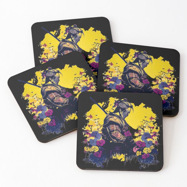 Item preview, Japanese art modernist samurai with flowers designed and sold by ValleyDream.