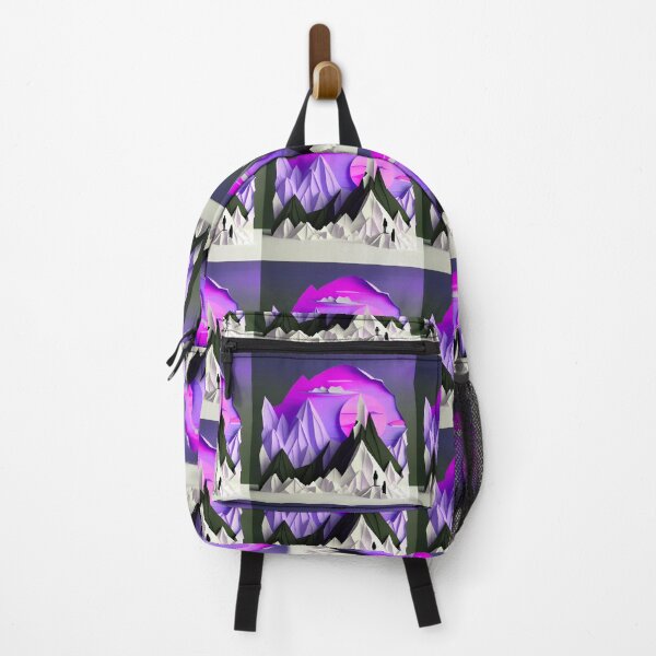 Item preview, beautiful winter landscape with mountains and a sunset, origami designed and sold by ArtificialGenes.