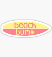 Beach Bum (rose / jaune) Sticker