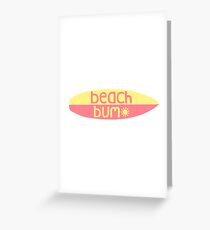 Beach Bum (pink/yellow) Greeting Card