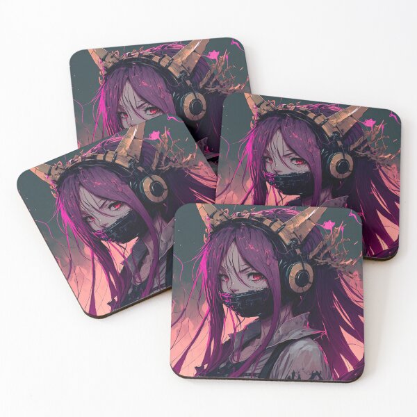 Item preview, Girl with headphones / A.I. Art designed and sold by AeonGraphic.