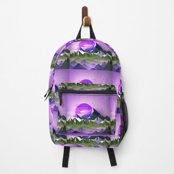 Item preview, beautiful winter landscape with mountains and a sunset, origami designed and sold by ArtificialGenes.