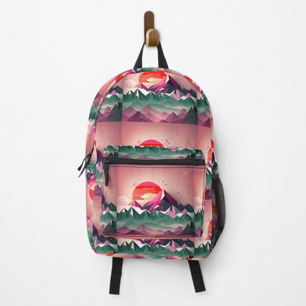 Item preview, beautiful winter landscape with mountains and a sunset, origami designed and sold by ArtificialGenes.